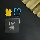 Happy Easter bunny ears debosser stamp