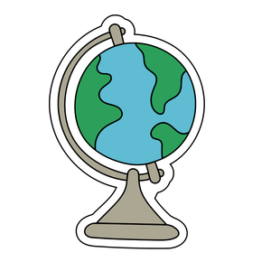 Earth globe with stand cookie cutter and stamp