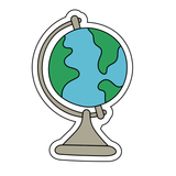 Earth globe with stand cookie cutter and stamp