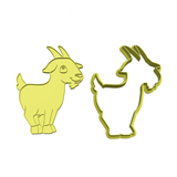 Goat cookie cutter with stamp