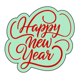 Happy New Year lettering cookie cutter and stamp