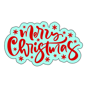 Merry Christmas lettering with stars cookie cutter and stamp