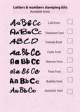 Letters and numbers fondant stamping kit - Friends Font